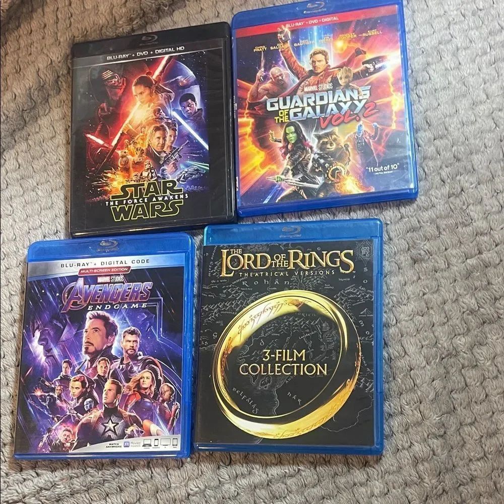Blu-ray Movie Collection: Star Wars, Guardians, Avengers, Lord of the Rings